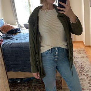 Army green utility jacket